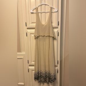 Intimately‎ Free People Ruffle Dress beige with black embroidery. Size M